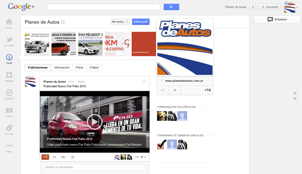 Planes de Autos en Google Plus